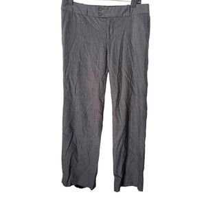 Club Monaco Grey Pinstriped‎ Wool Spandex Straight Leg Flat Front Pants 6